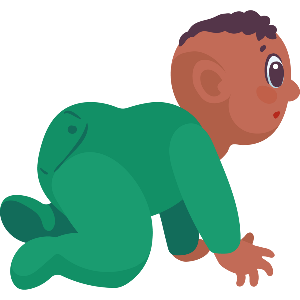afro little baby crawling png