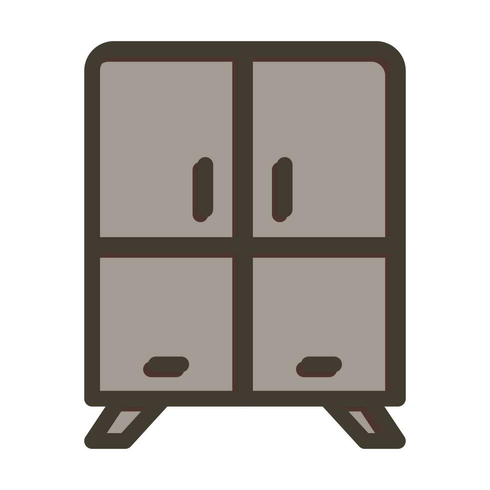 Cabinet Vector Thick Line Filled Colors Icon Design