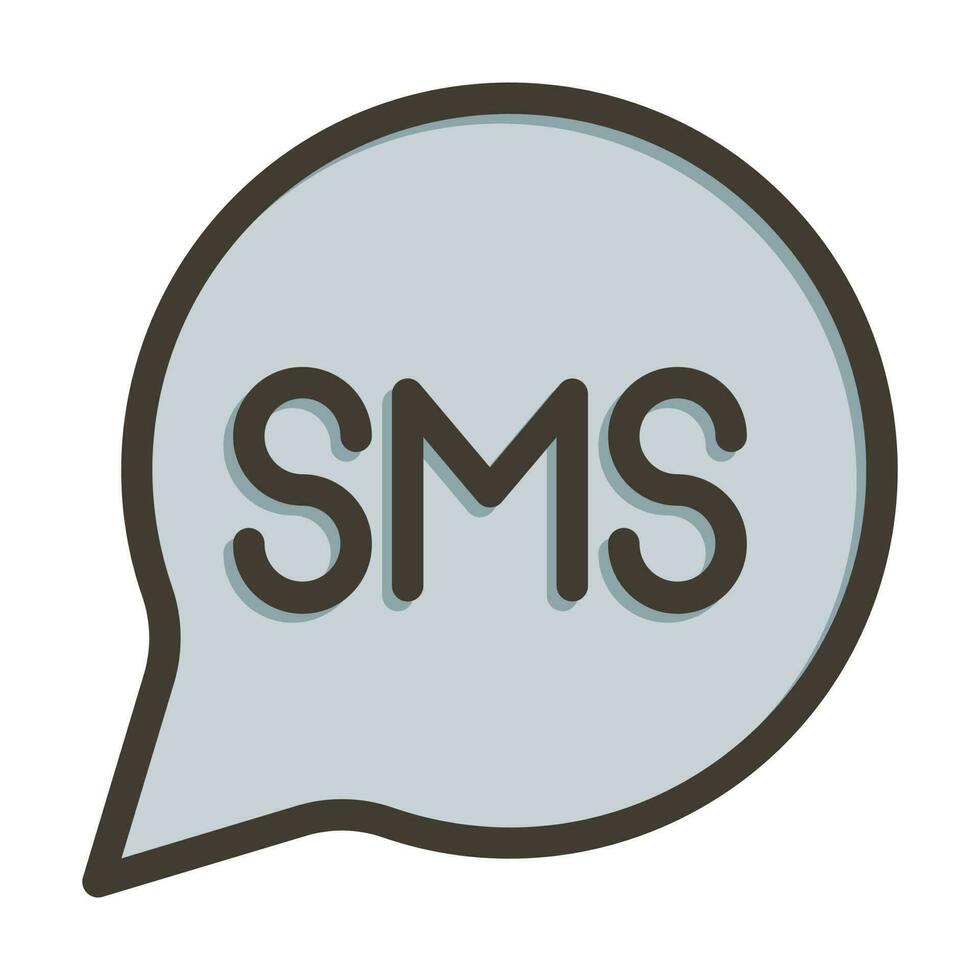 SMS vector grueso línea lleno colores icono diseño