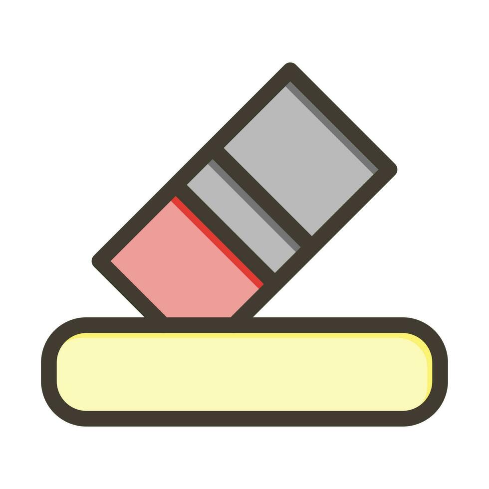 Eraser Tool Vector Thick Line Filled Colors Icon Design