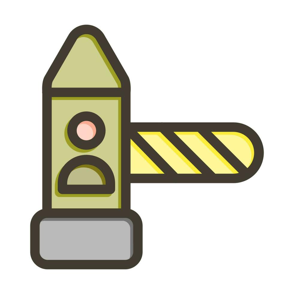 Checkpoint Vector Thick Line Filled Colors Icon Design