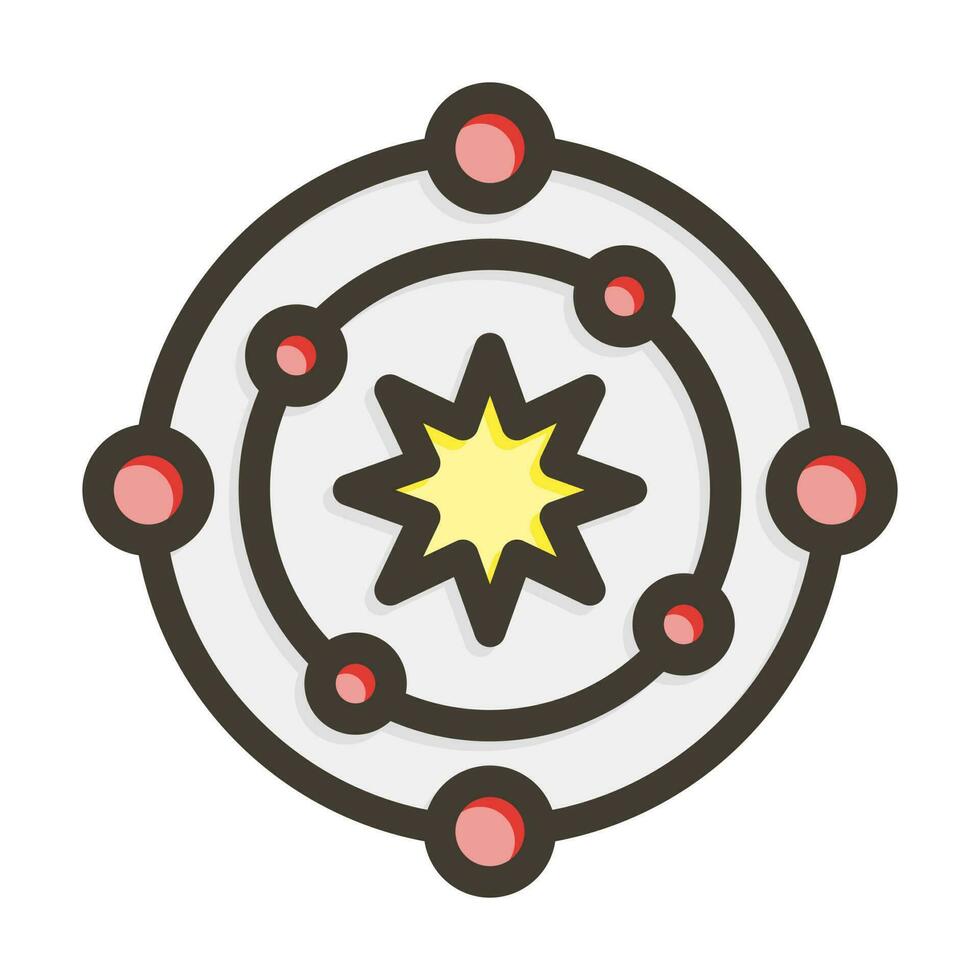 Astrophysics Vector Thick Line Filled Colors Icon Design