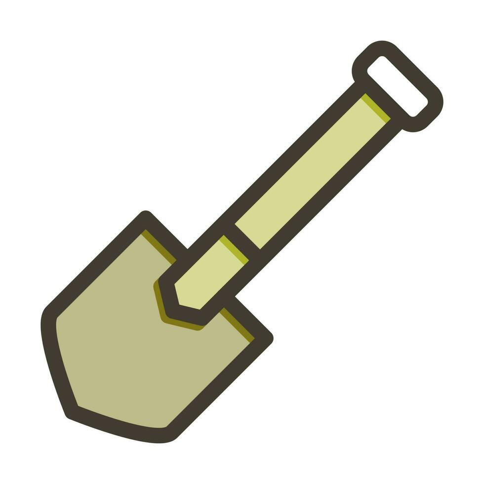 Shovel Vector Thick Line Filled Colors Icon Design