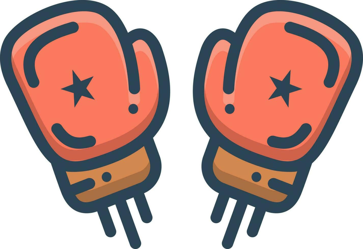 color icon for boxing gloves vector