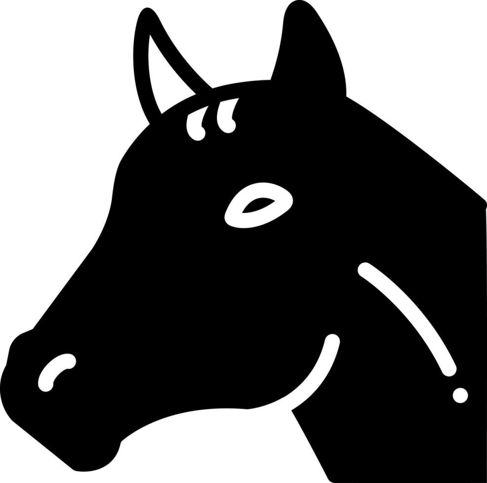 solid icon for horse vector