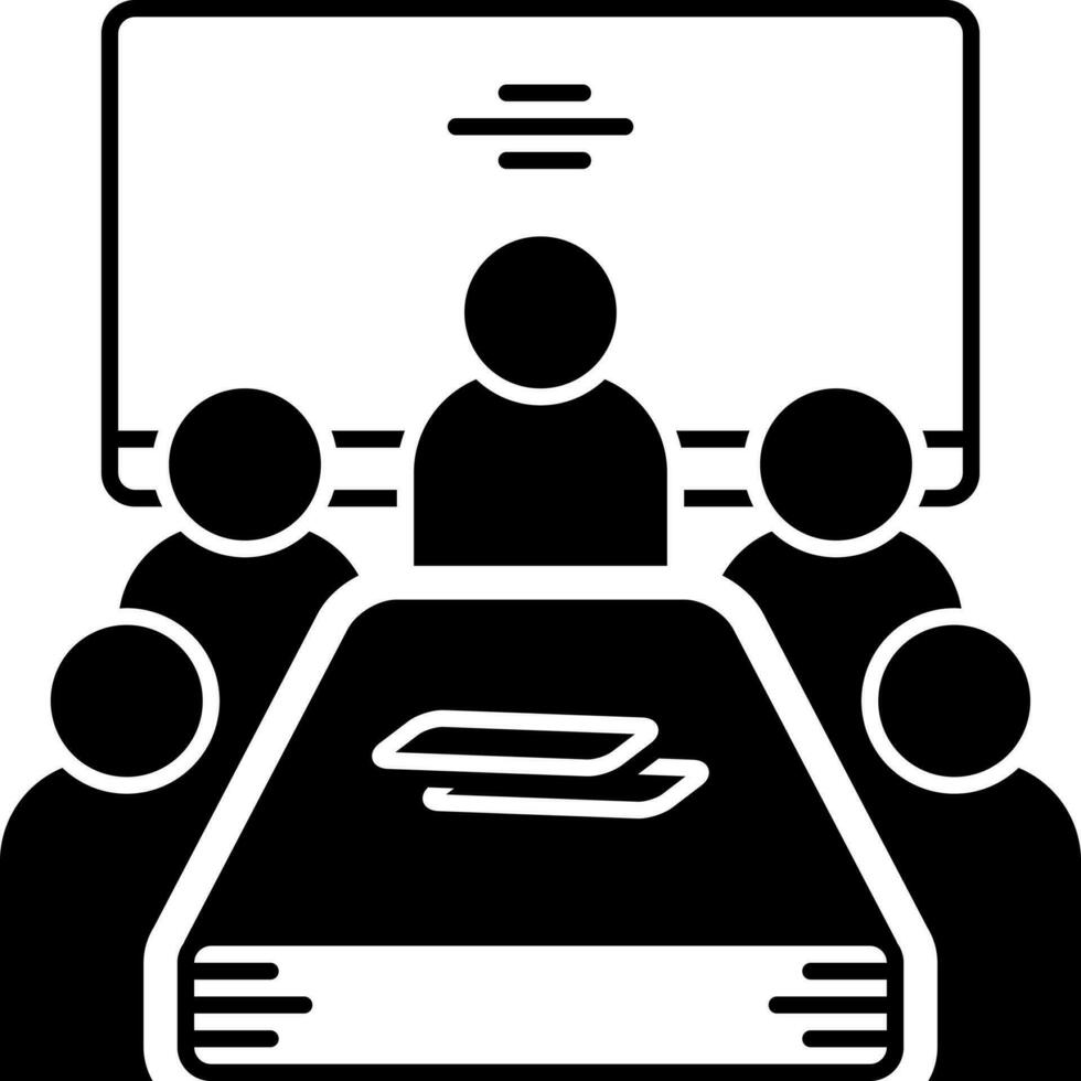solid icon for meeting vector