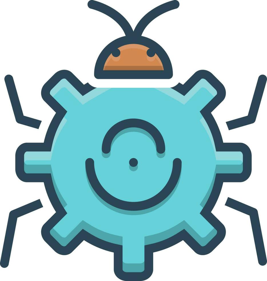 color icon for bug fixing vector