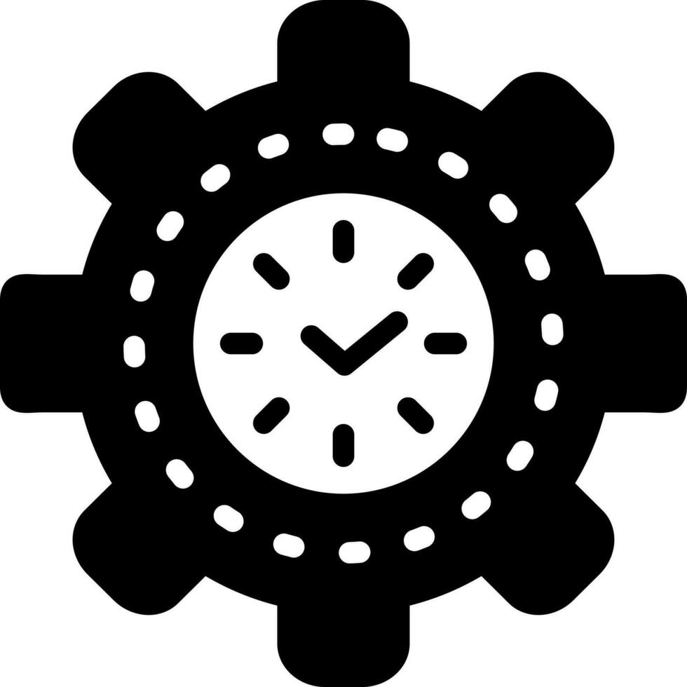 sólido icono para hora administración vector