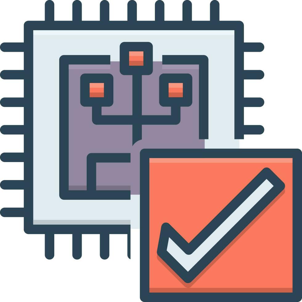 color icon for verify vector