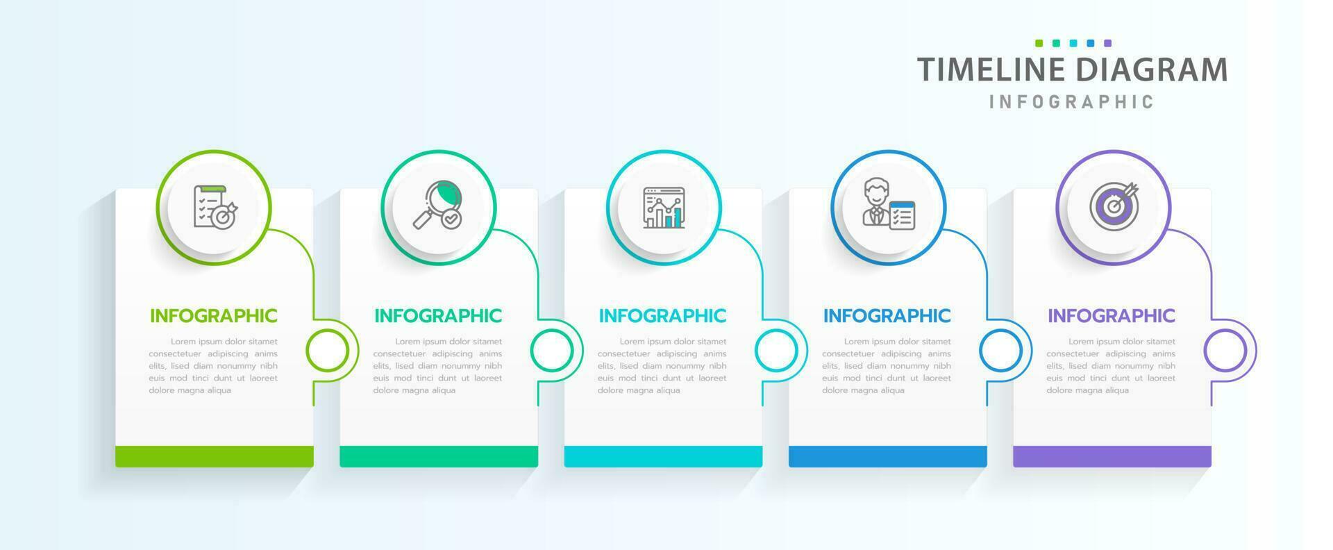 Infographic template for business. 5 Steps Modern Timeline diagram with rectangle roadmap concept, presentation vector infographic.