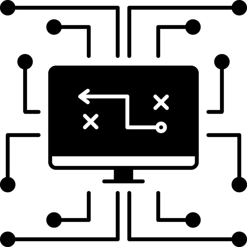 sólido icono para digital estrategia vector