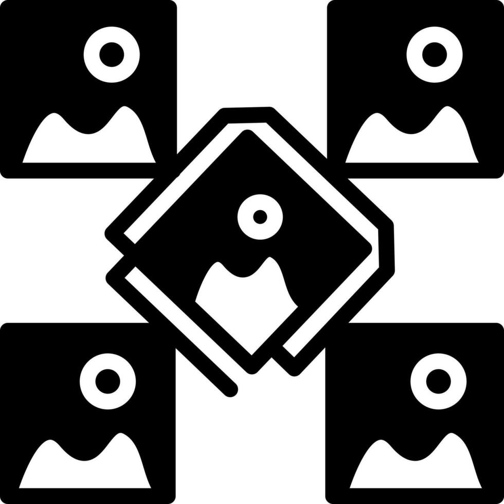 solid icon for photo frames vector