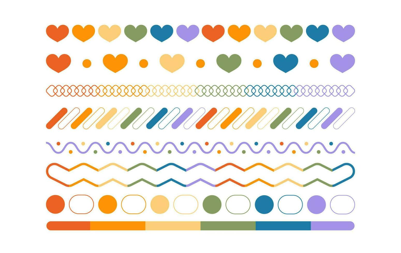 Colorful lgbtq creative element set. Collection of lgbt rainbow symbol for pride month vector illustration