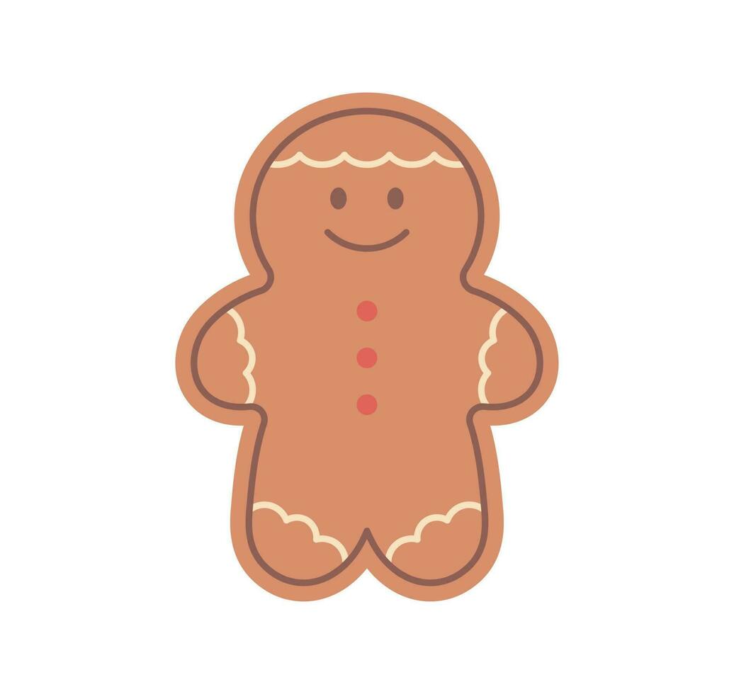 chocolate sweet food. Ginger bread man. simple vector illustration.