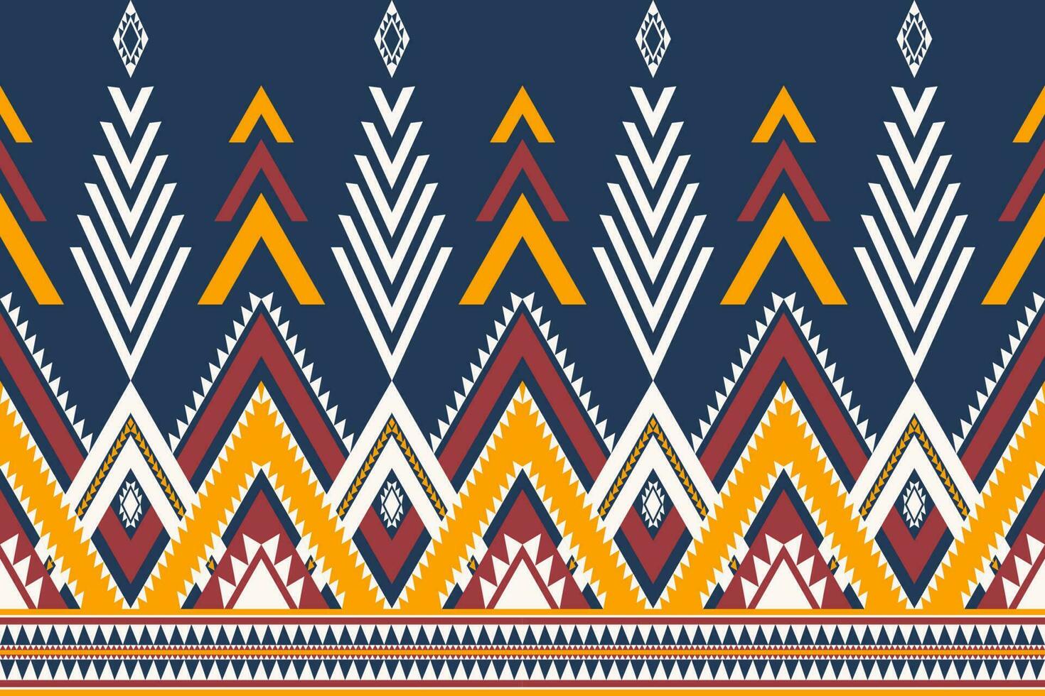 Ethnic geometric border pattern. Colorful aztec navajo geometric shape seamless pattern. Ethnic southwest pattern use for fabric, textile, home decoration elements, upholstery, wrapping, etc. vector