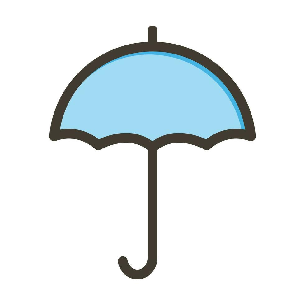 Umbrella Vector Thick Line Filled Colors Icon Design