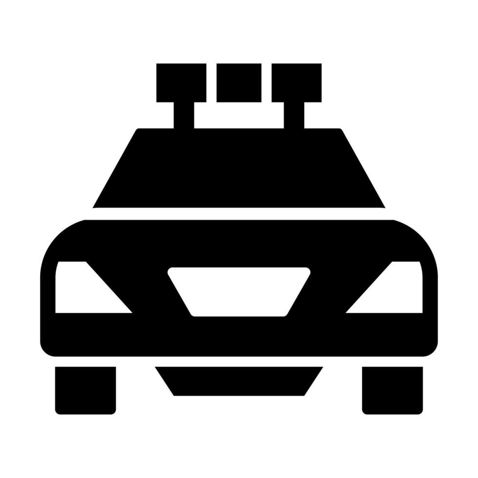 Police Car Vector Glyph Icon Design