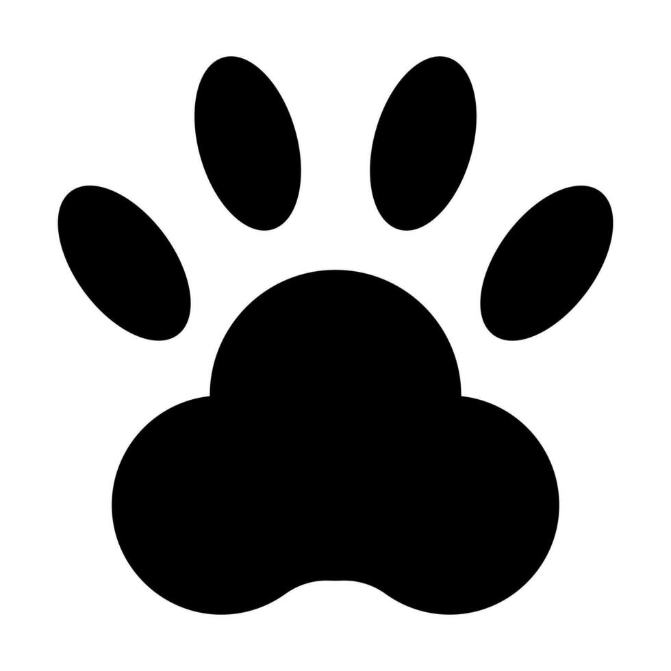 Pawprint Vector Glyph Icon Design