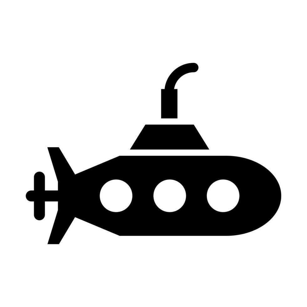 Submarine Vector Glyph Icon Design