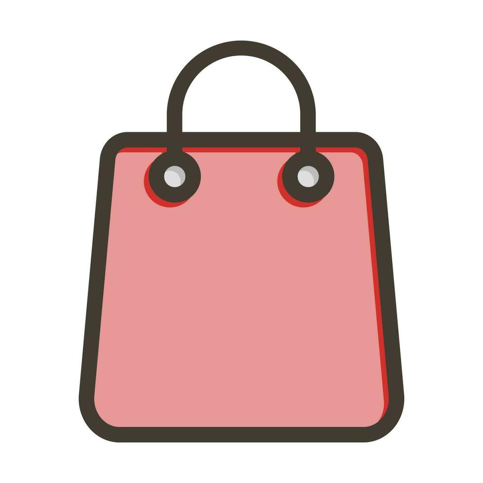 compras bolso vector grueso línea lleno colores icono diseño