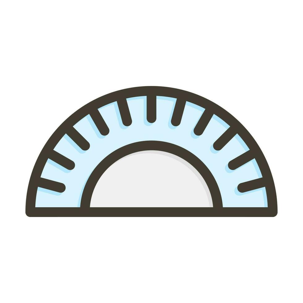 Protractor Vector Thick Line Filled Colors Icon Design