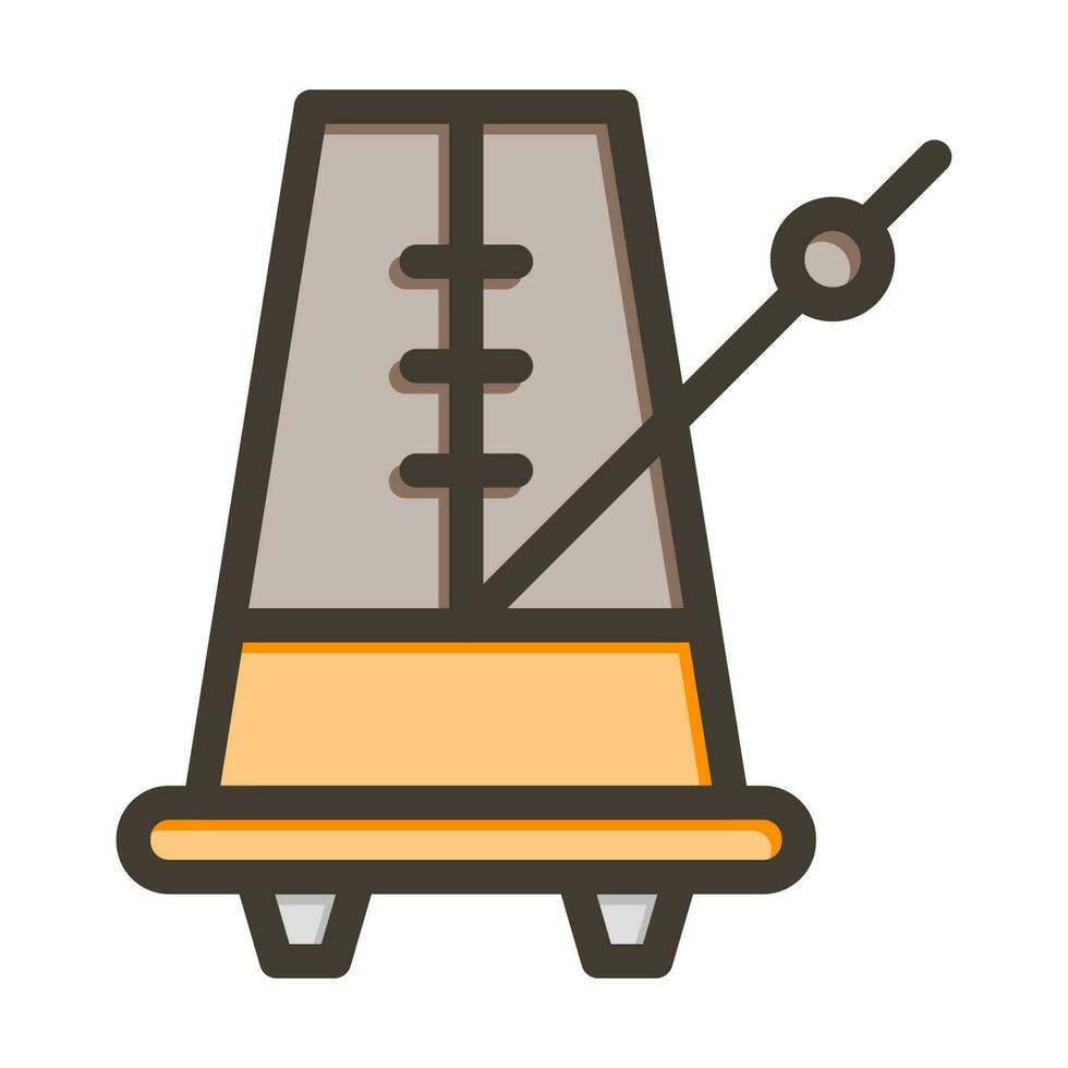 Metronome Vector Thick Line Filled Colors Icon Design