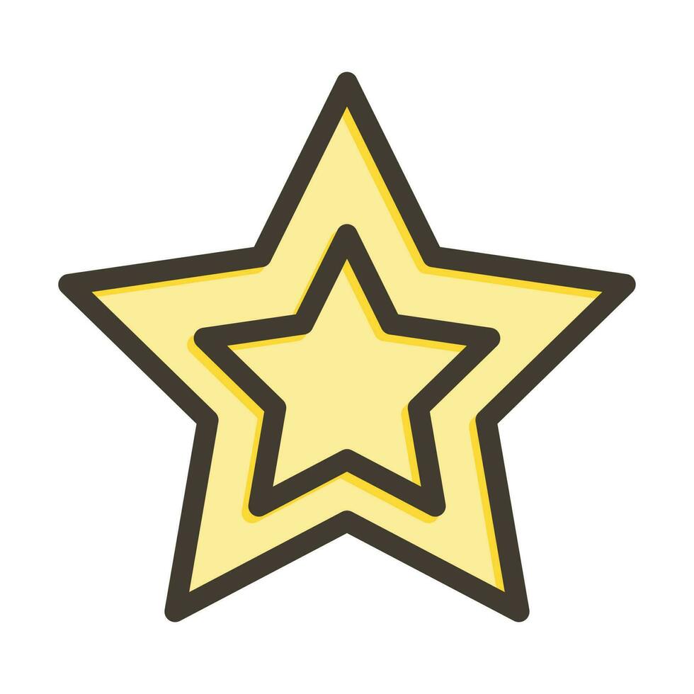 Star Vector Thick Line Filled Colors Icon Design