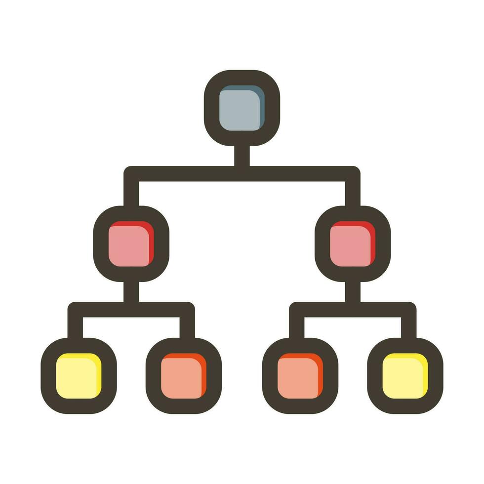 Site Map Vector Thick Line Filled Colors Icon Design