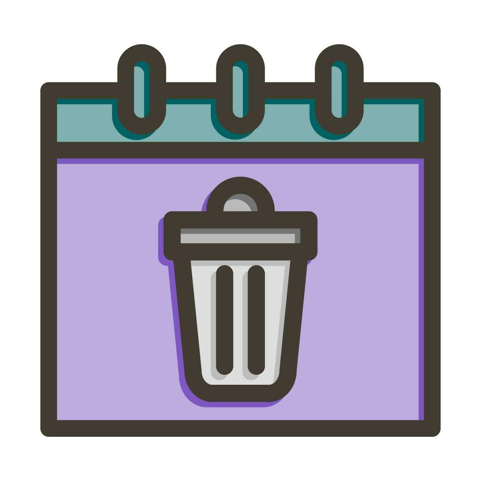 Delete Event Vector Thick Line Filled Colors Icon Design