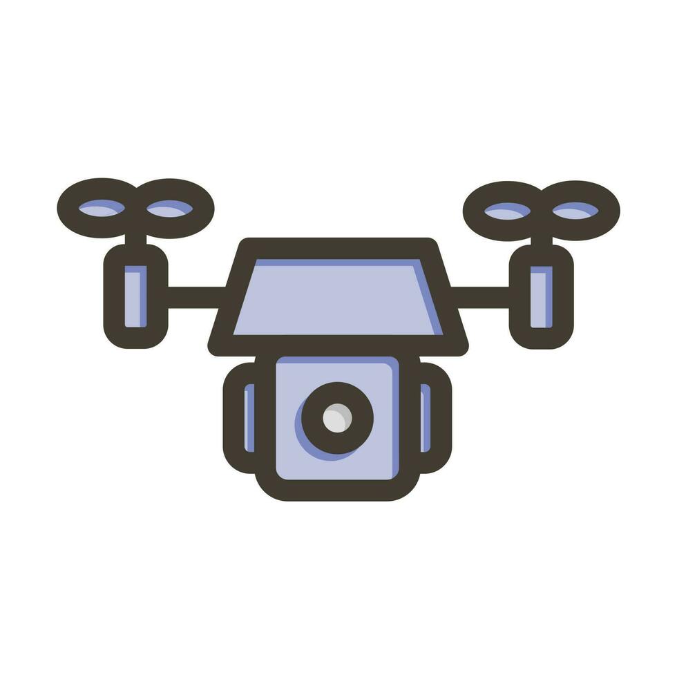 Drone Vector Thick Line Filled Colors Icon Design