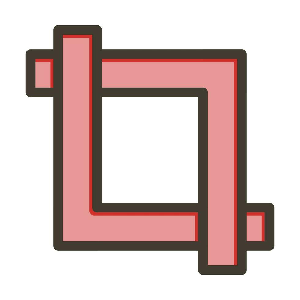 Crop Vector Thick Line Filled Colors Icon Design