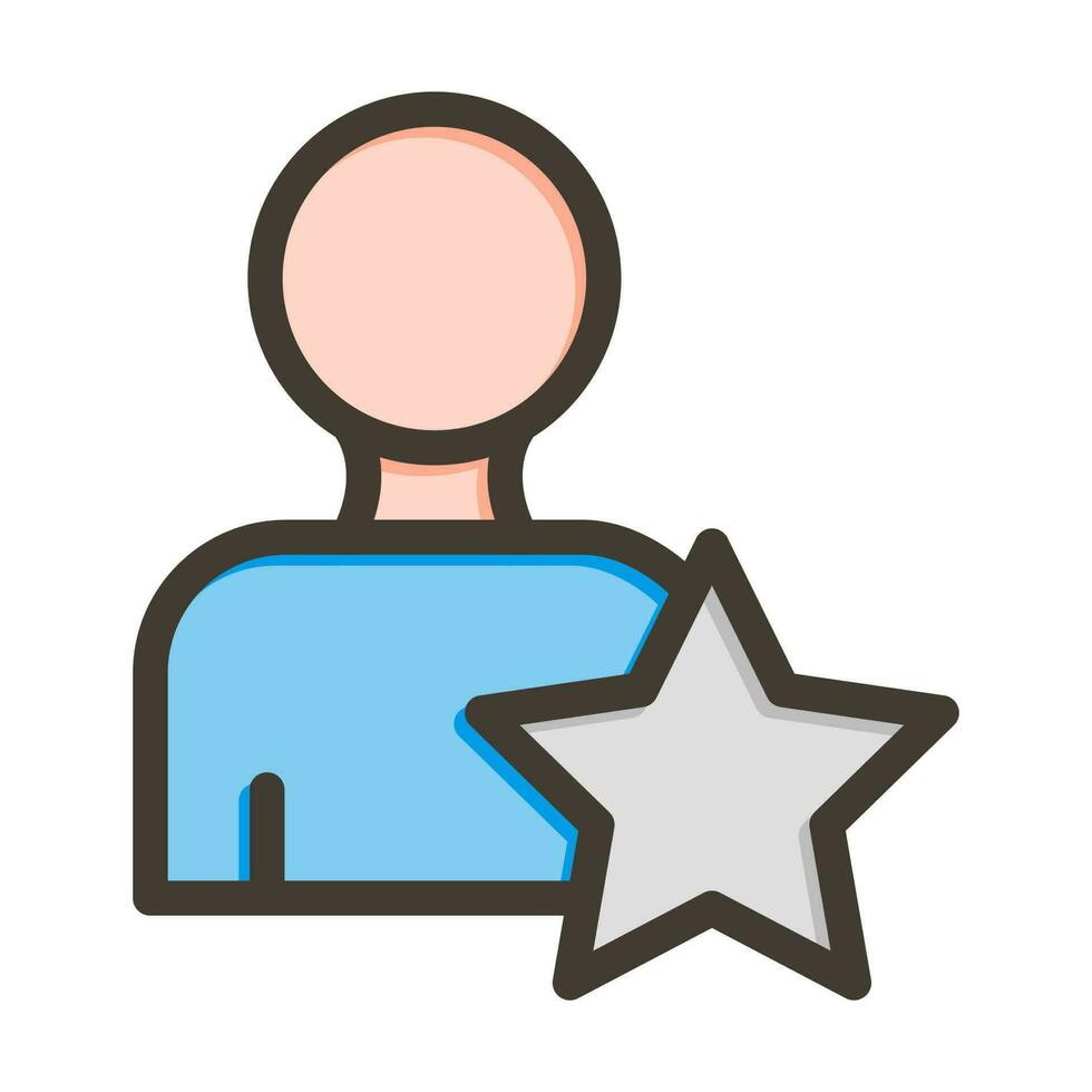 Employee Of The Month Vector Thick Line Filled Colors Icon Design