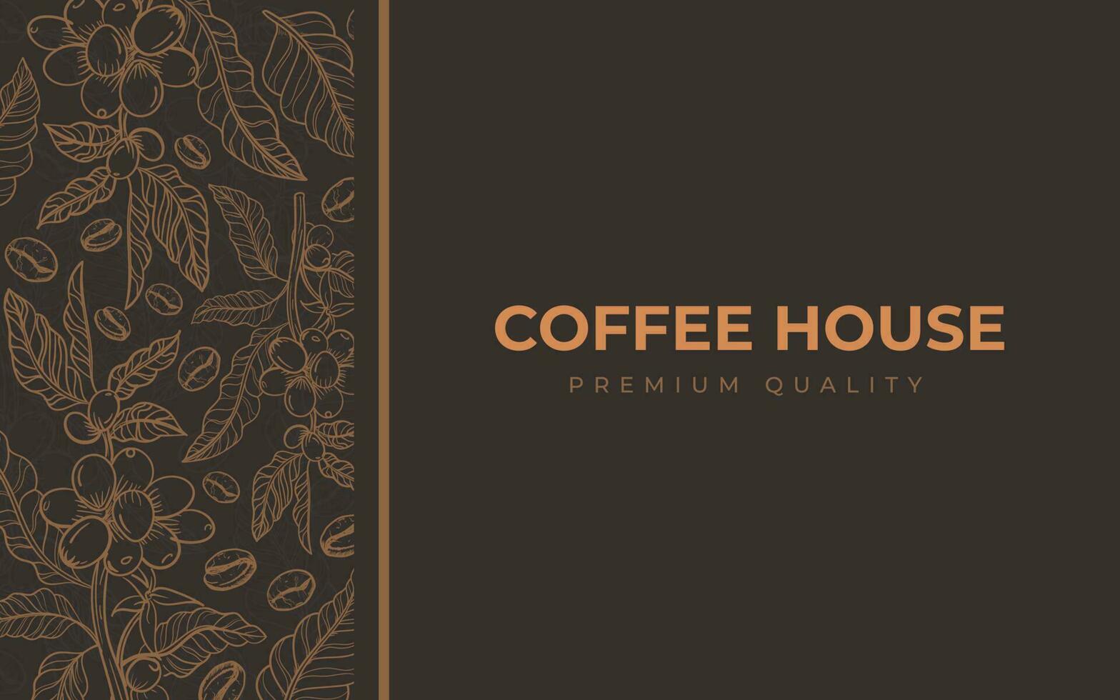 Simple elegant hand drawn coffee branch background vector