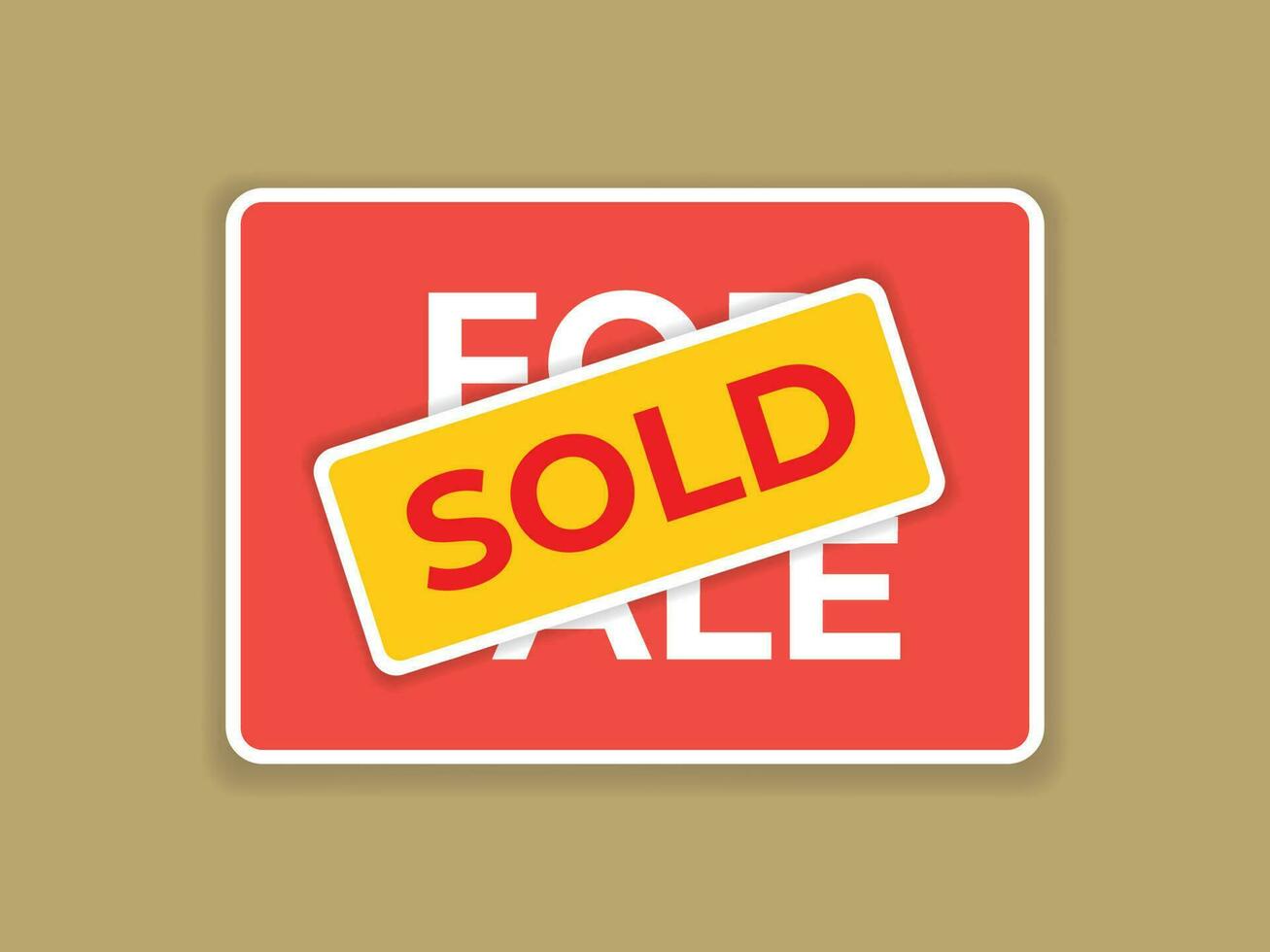 Sold Property Real Estate Sign vector illustraton