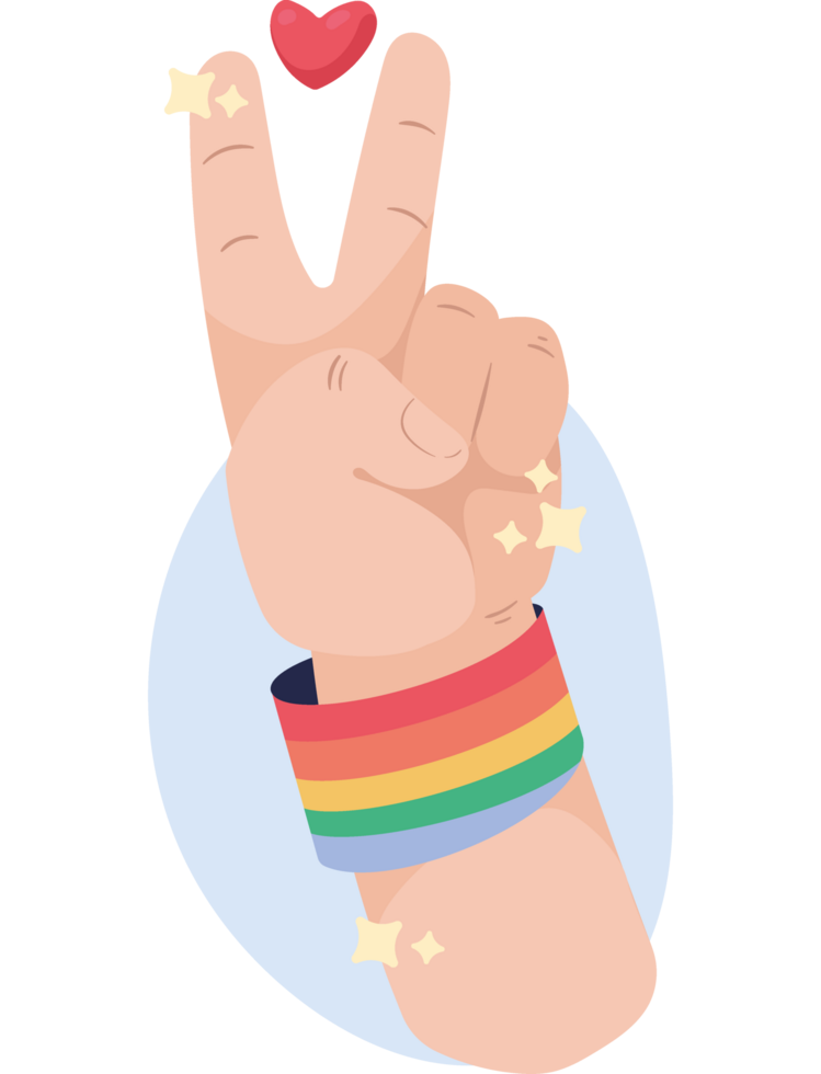 hand with LGBTIQ wristbands png