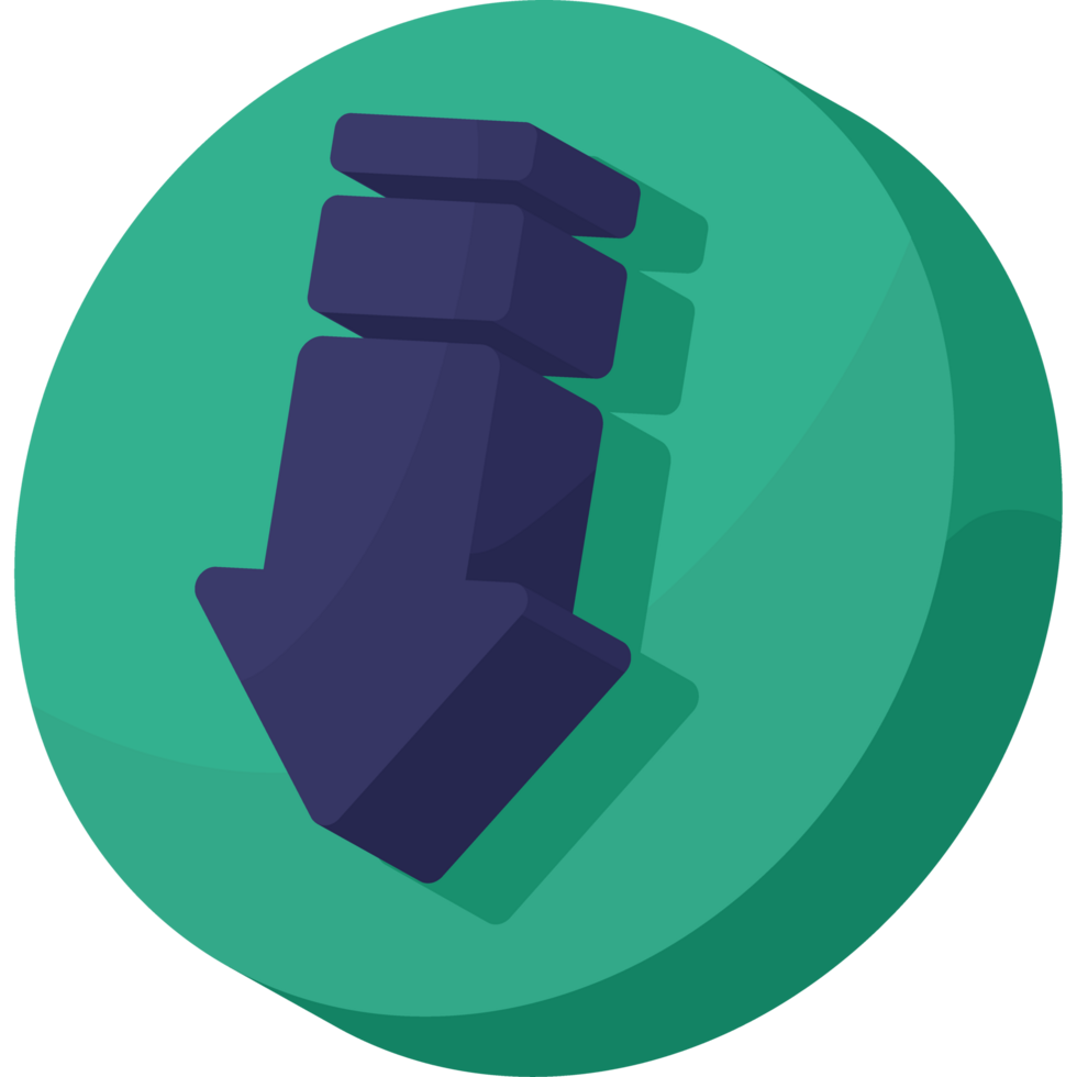 arrow down direction button png