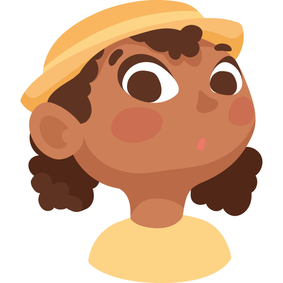 young afro girl png