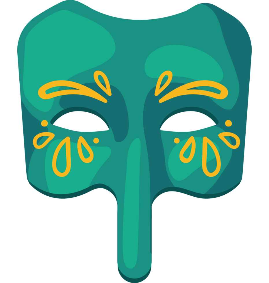 máscara de carnaval verde png