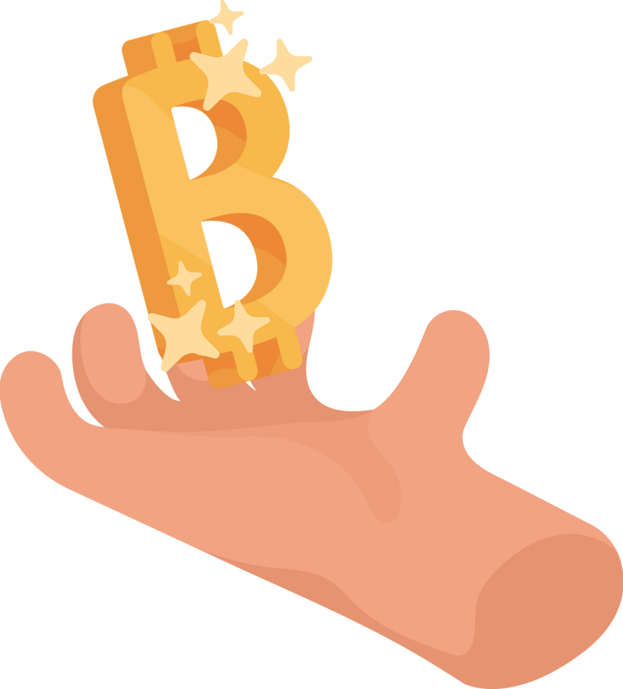 bitcoin symbol in hand png