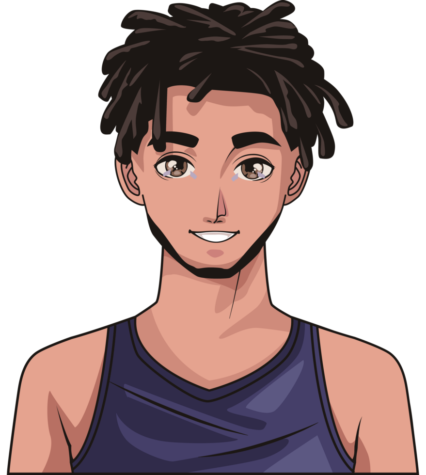 afro young man smiling png
