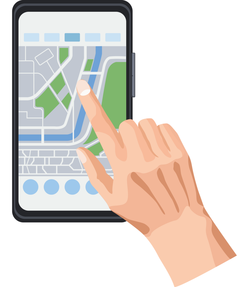 hand mit gps-app png