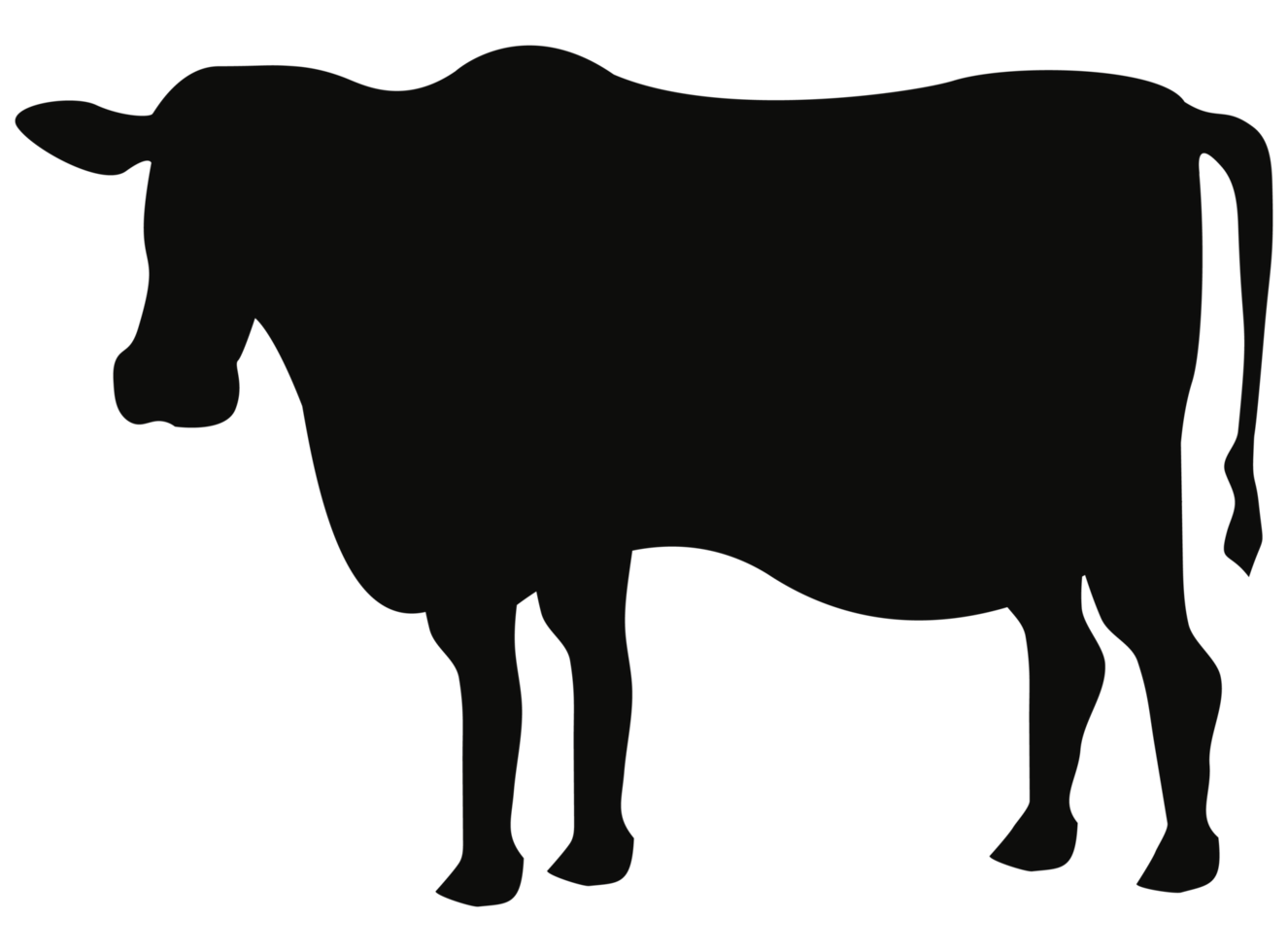 silhouette de vache animal de ferme png