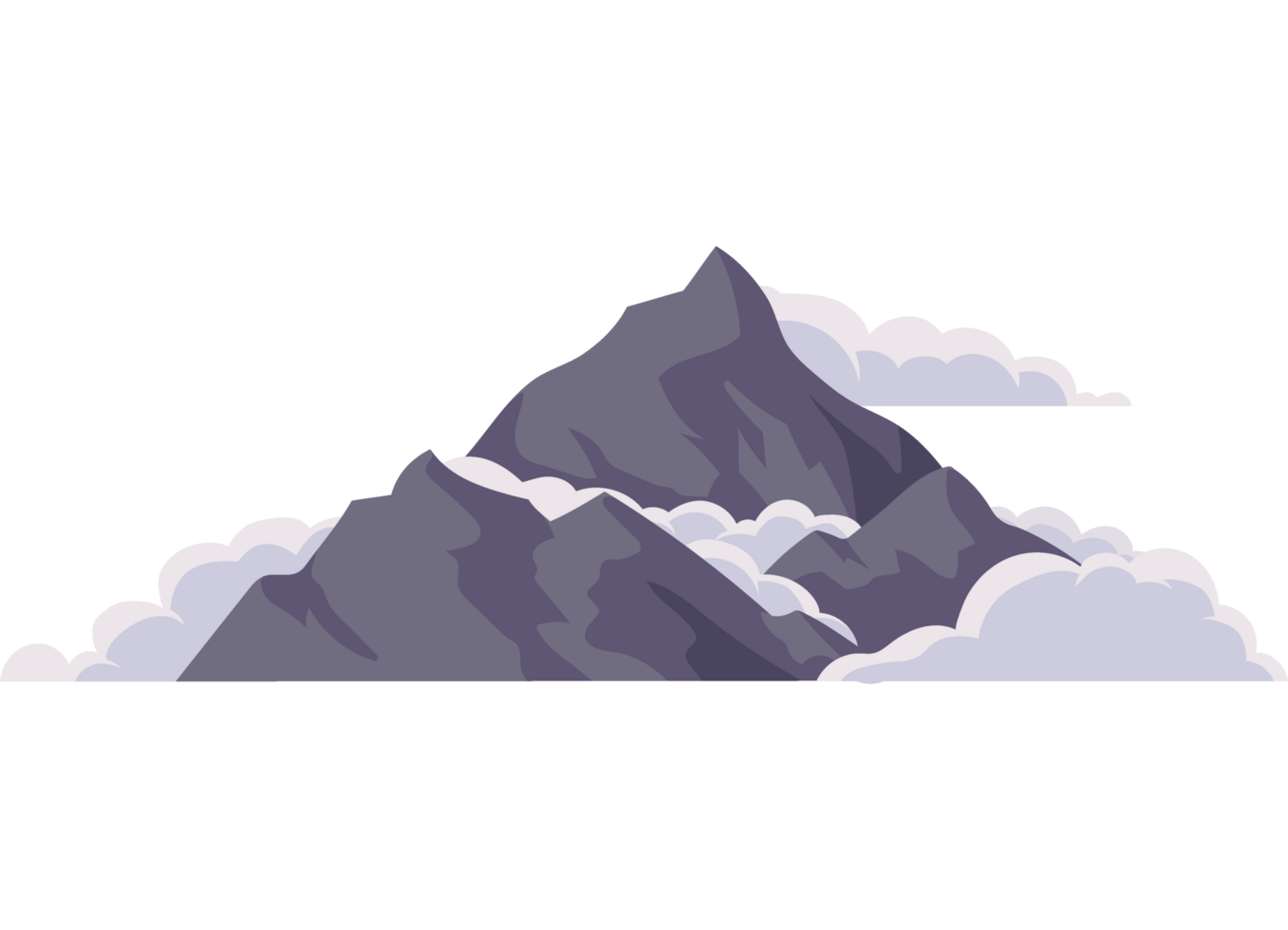 gray mountain with clouds png