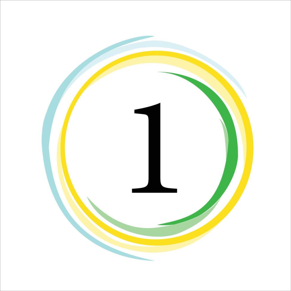 Round color font logo number 1 24089312 Vector Art at Vecteezy