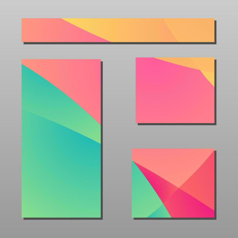 set of banner ad with modern abstract colorful background vector