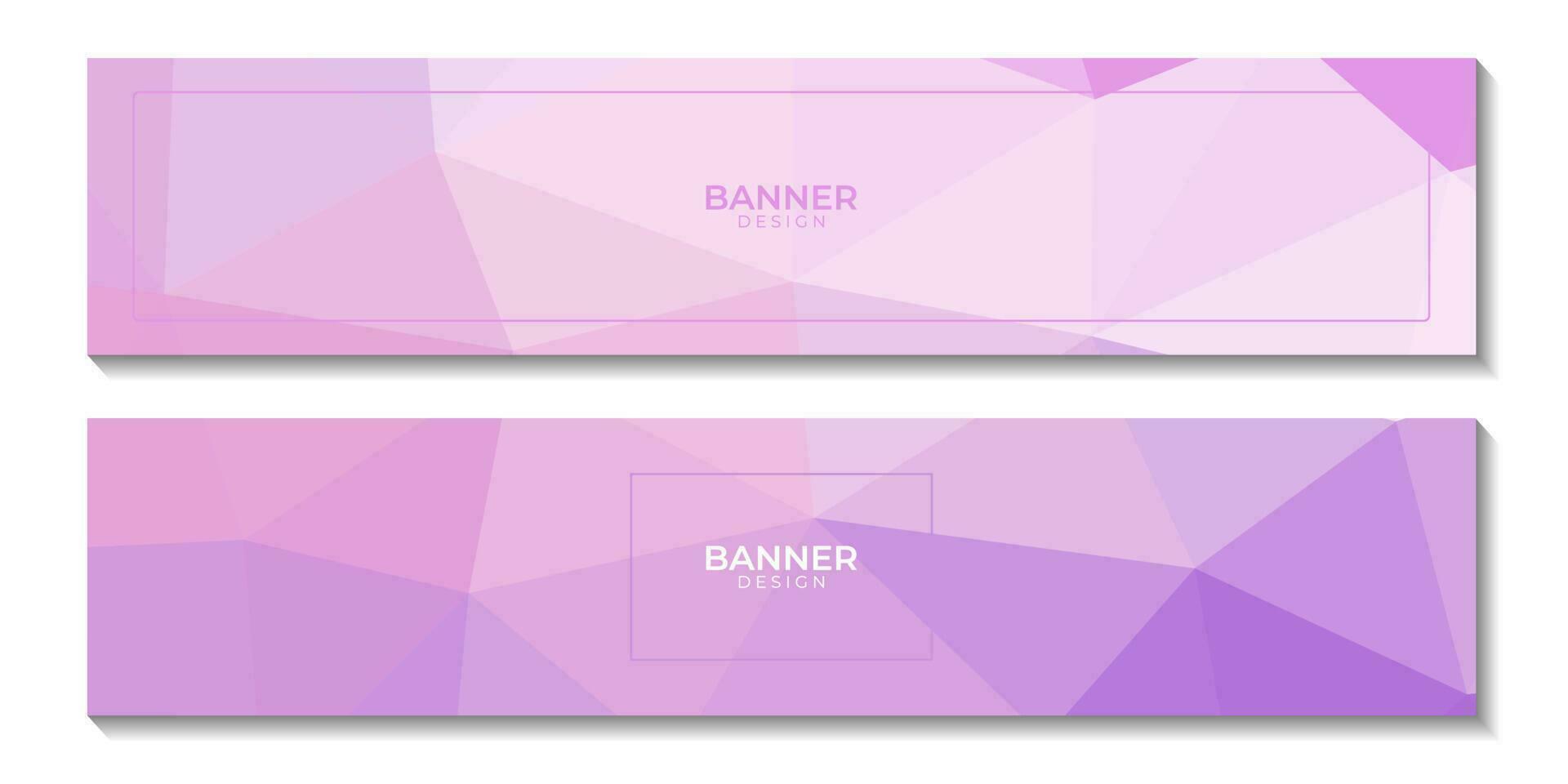 a set of banners with abstract purple background with triangles vector