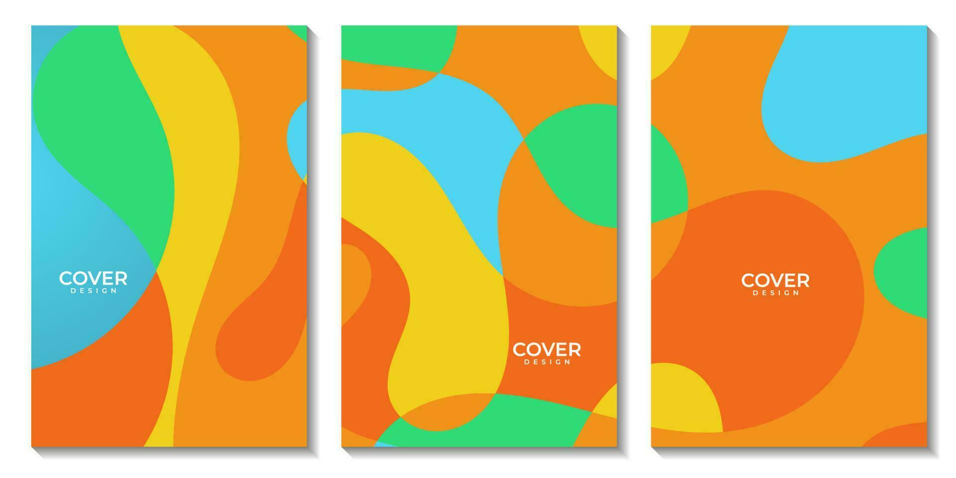 set of flyers with abstract summer colorful background illustration vector