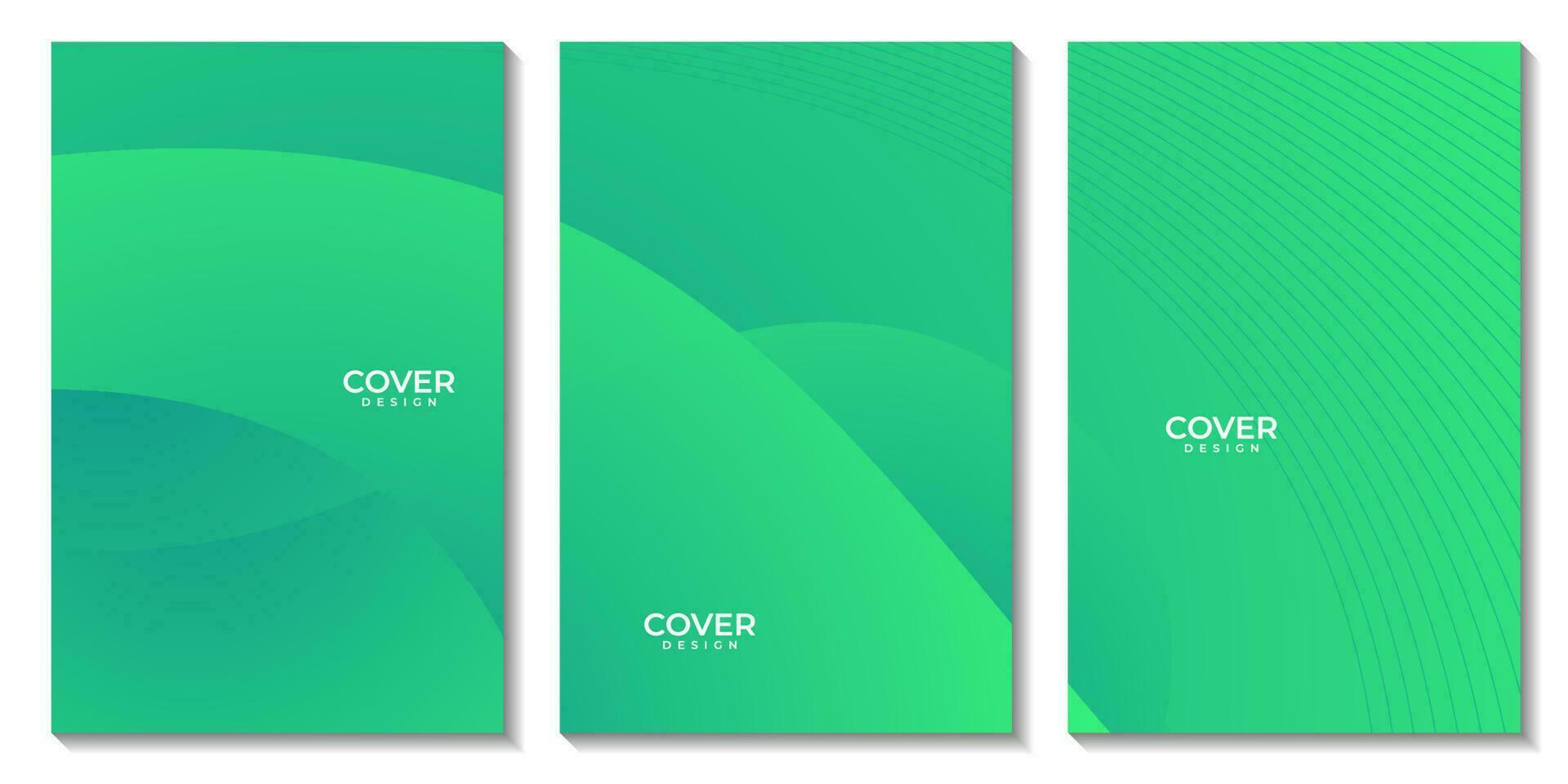 flyer set with abstract green organic colorful background vector