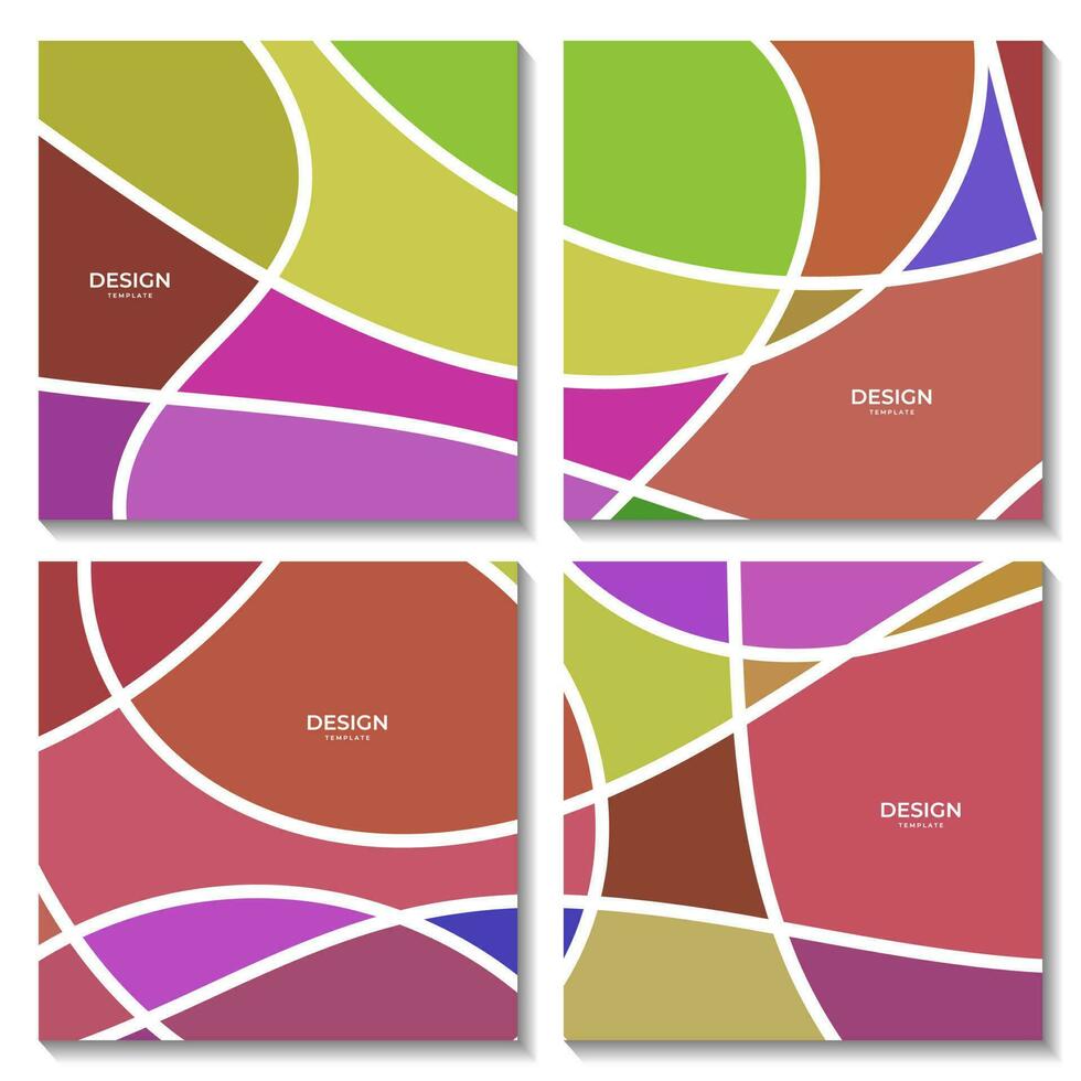 set of abstract mosaic colorful background. vector illustration.