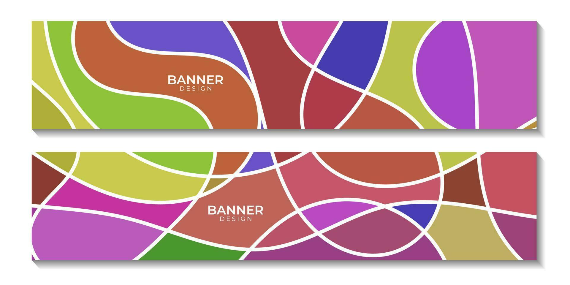 banners set with abstract mosaic colorful background. vector illustration.